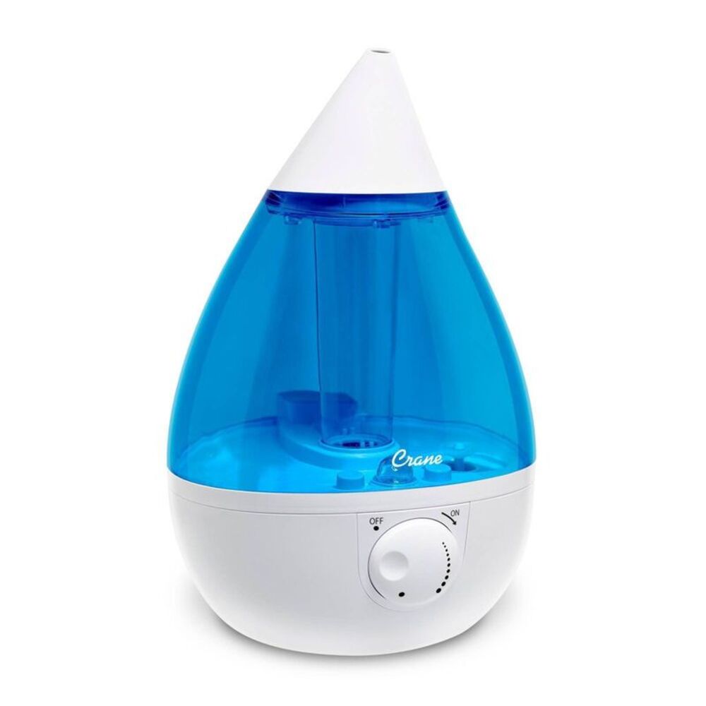 Crane -  Drop Ultrasonic Cool Mist Humidifier - Blue/ Blue/White